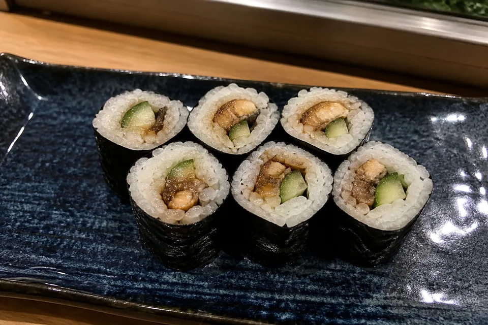 Anago and cucumber roll · Makizushi · roll