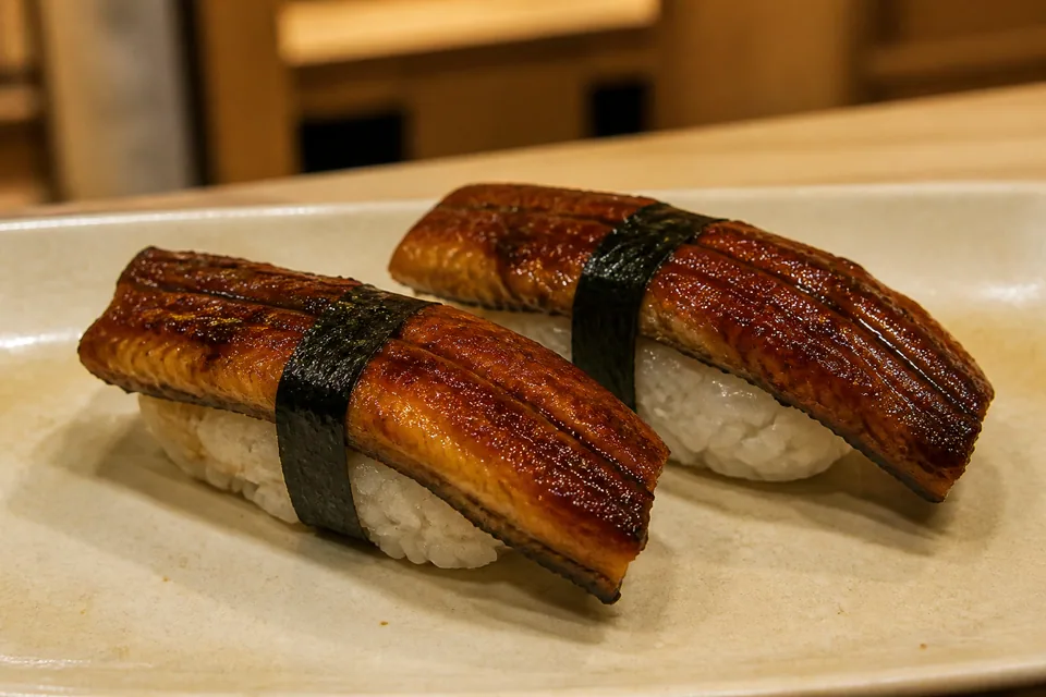 Freshwater eel (unagi) · Nigiri